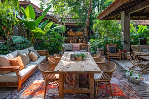 Quali sono i consigli per creare un angolo pranzo all'aperto piacevole e funzionale?